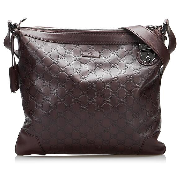 Gucci Brown Leather Messenger Bag